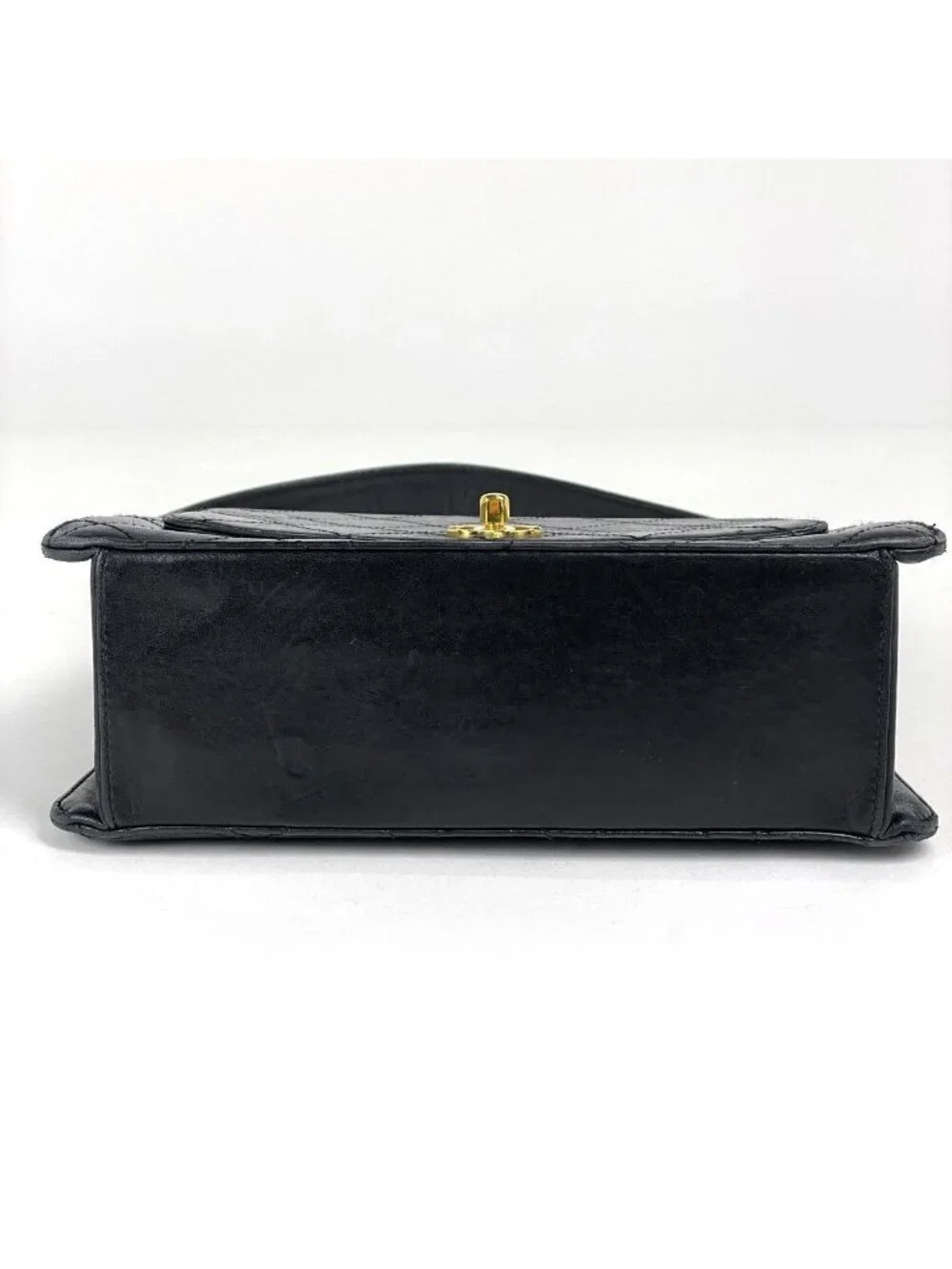 Chanel Shoulder Bag Quilted CC Logo Leather Black